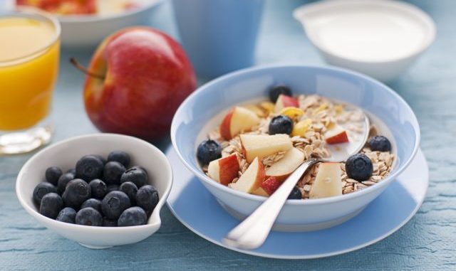 Healthy breakfast on the table close up